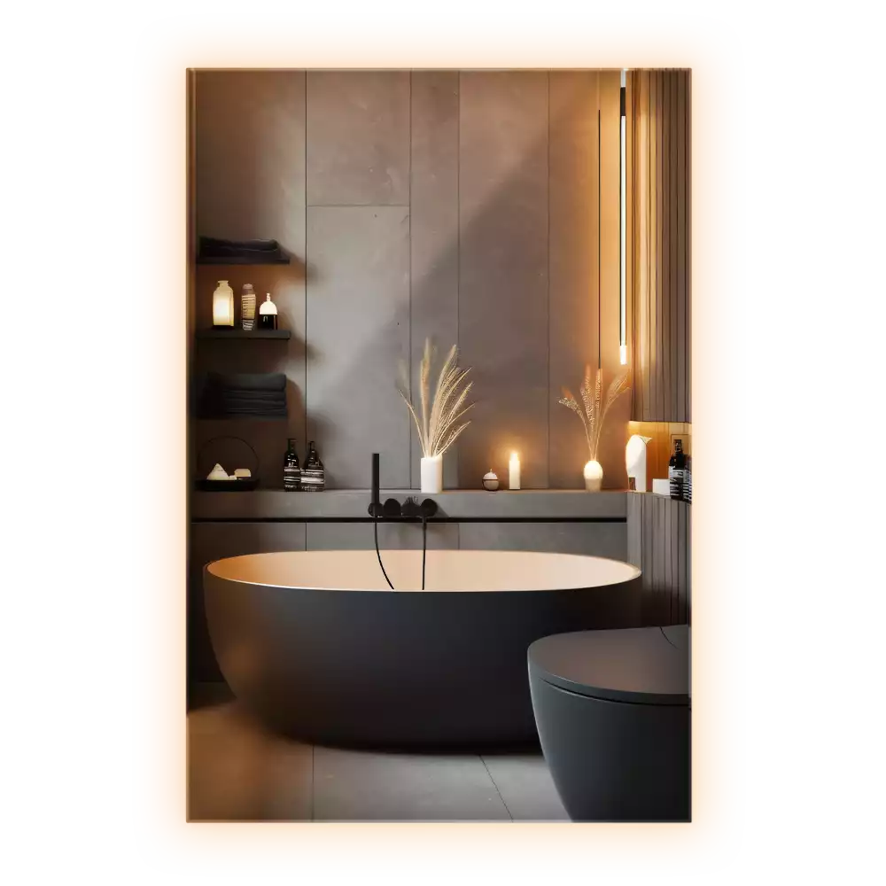 Miroir rectangulaire avec rétroéclairage LED