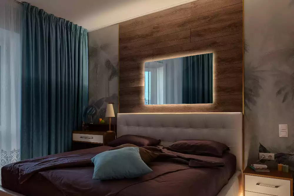 Miroir rectangulaire avec rétroéclairage LED