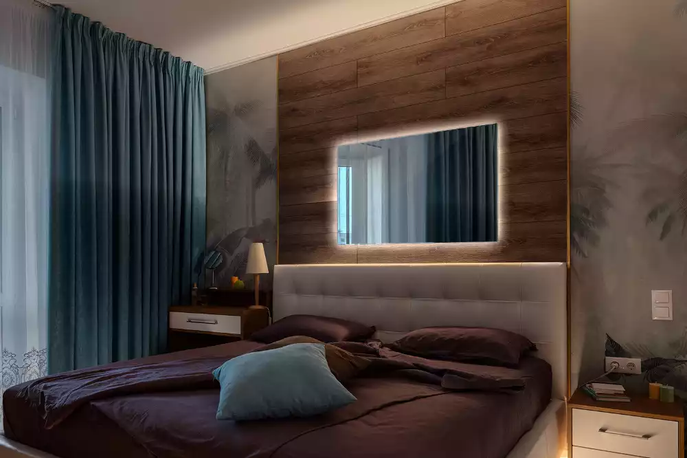 Miroir rectangulaire avec rétroéclairage LED