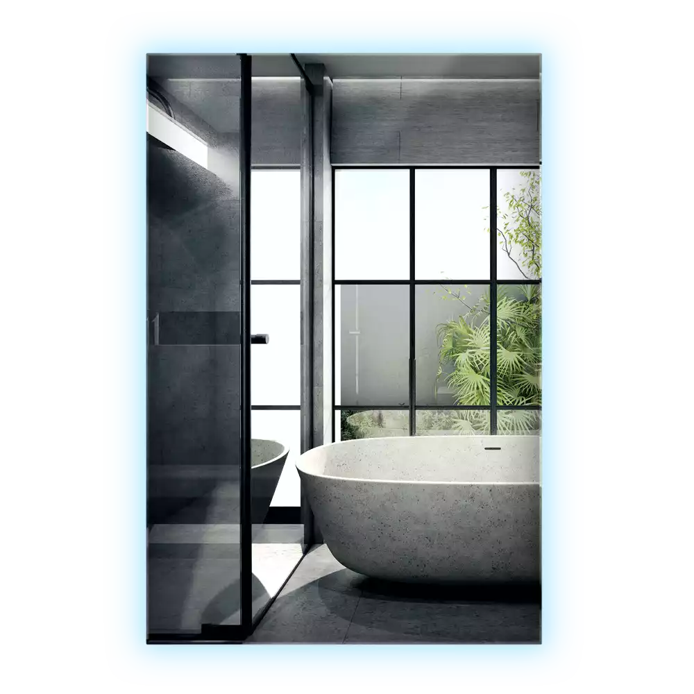 Miroir rectangulaire avec rétroéclairage LED