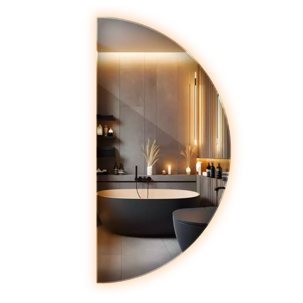 Miroir demi-cercle LED accessoire élégant