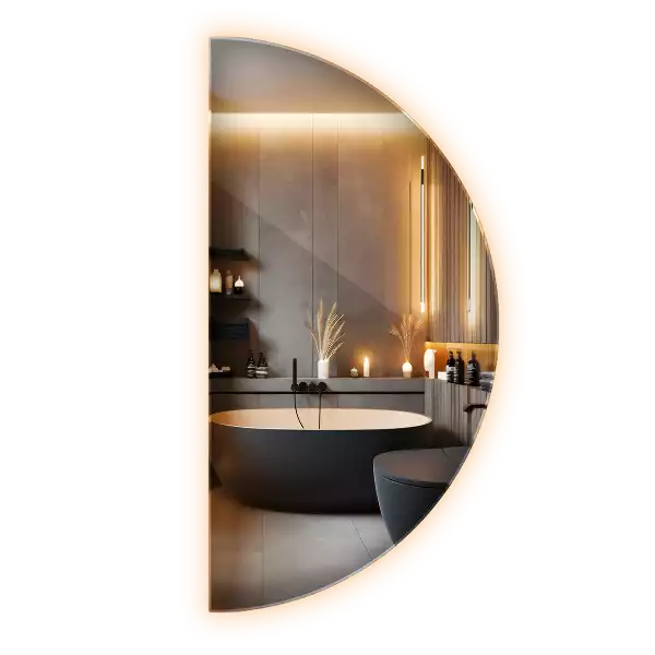 Miroir demi-cercle LED accessoire élégant