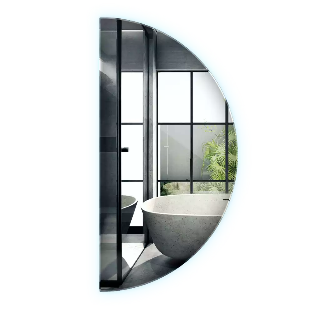Miroir demi-cercle LED accessoire élégant