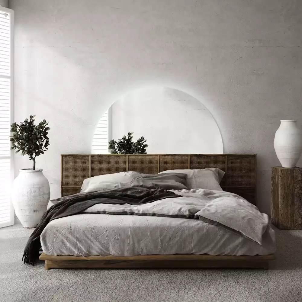 Miroir demi-cercle LED accessoire élégant