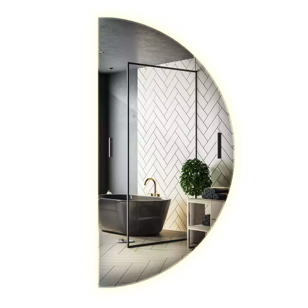Miroir demi-cercle LED accessoire élégant