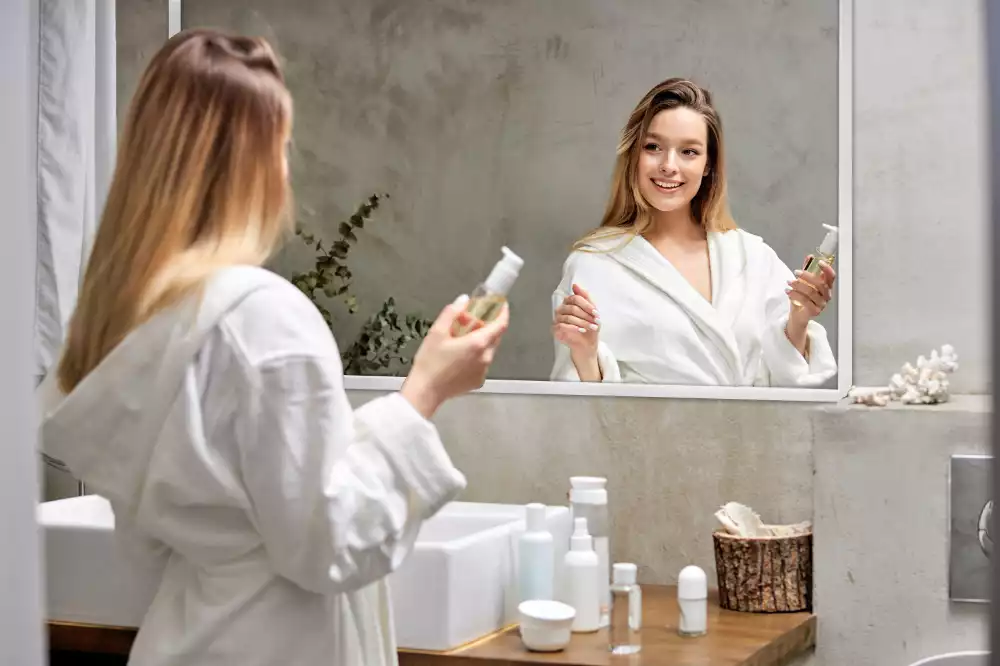 Miroir rectangulaire décoratif avec cadre blanc