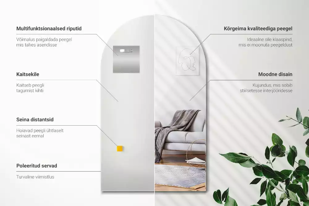 Miroir en arc suspendu décoratif