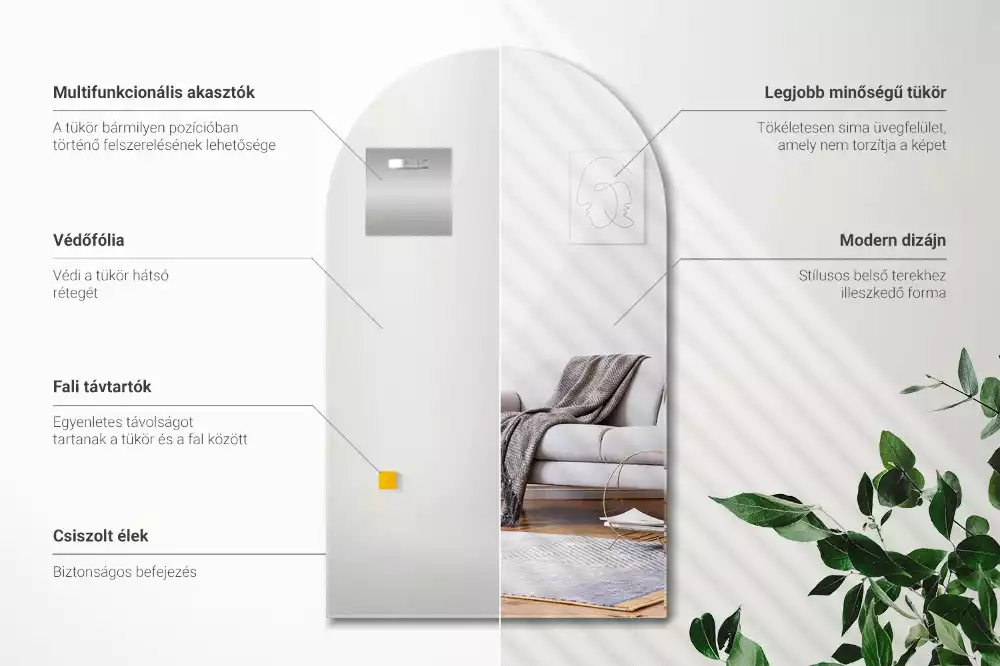 Miroir en arc suspendu décoratif