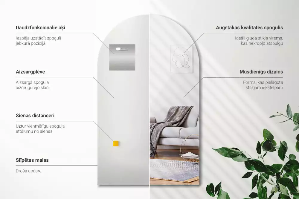 Miroir en arc suspendu décoratif