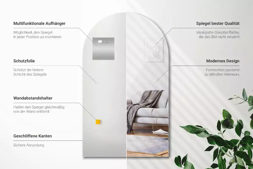 Miroir en arc suspendu décoratif