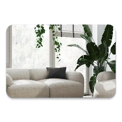 Miroir mural rectangulaire aux coins arrondis