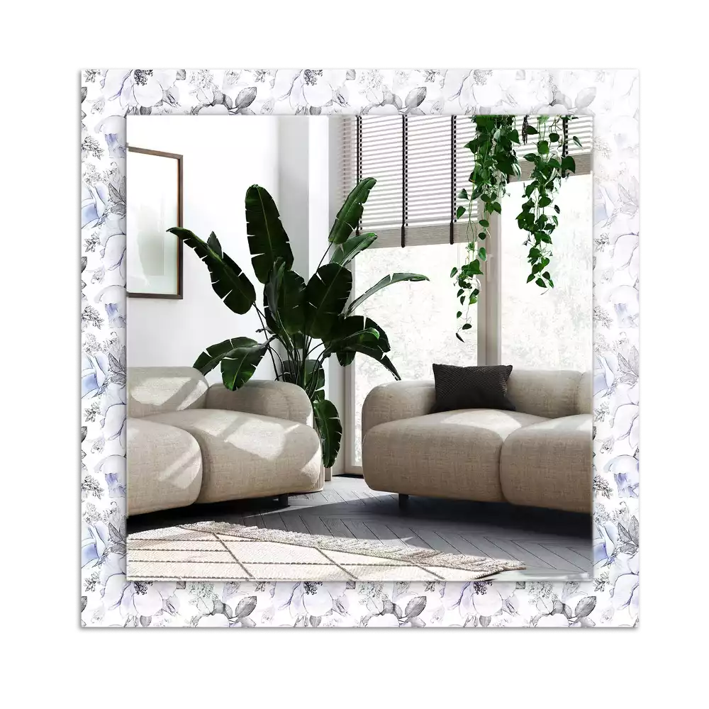 Miroir décoratif rectangulaire Fleurs et feuilles