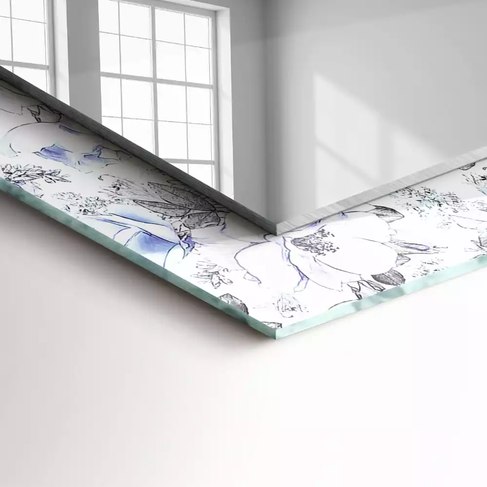 Miroir décoratif rectangulaire Fleurs et feuilles