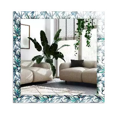 Miroir décoratif rectangulaire Feuilles de bambou aquarelle