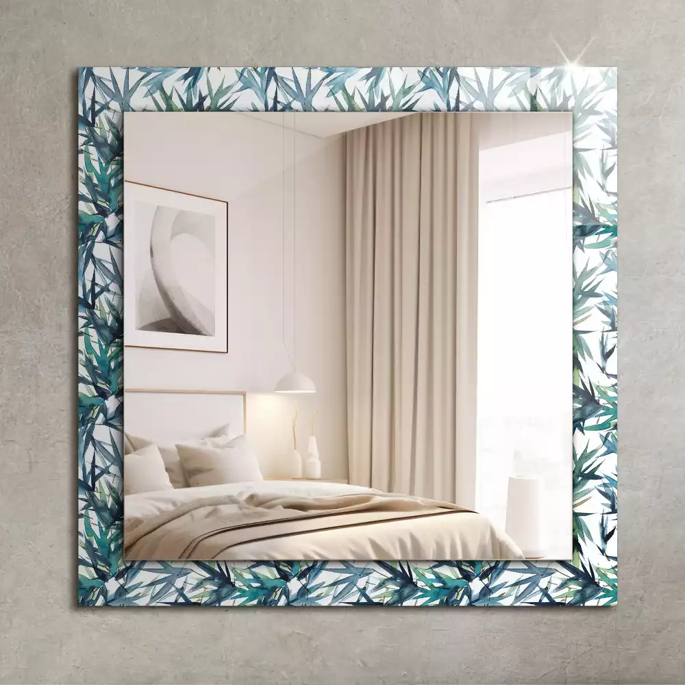 Miroir décoratif rectangulaire Feuilles de bambou aquarelle