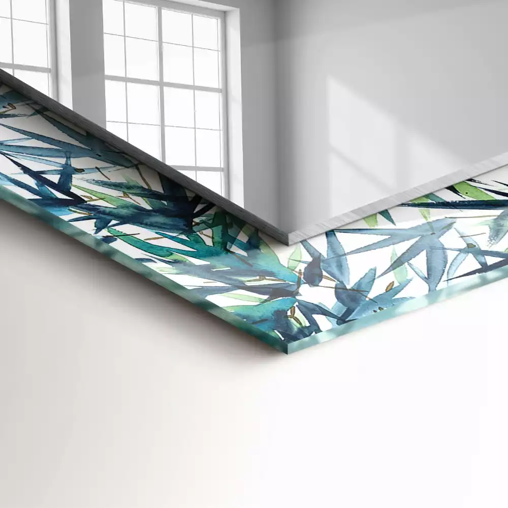 Miroir décoratif rectangulaire Feuilles de bambou aquarelle