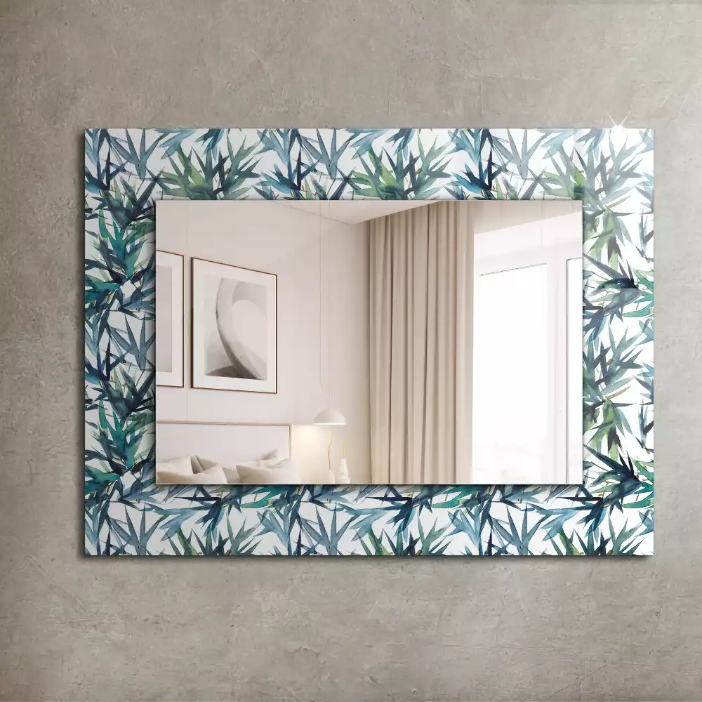 Miroir décoratif rectangulaire Feuilles de bambou aquarelle