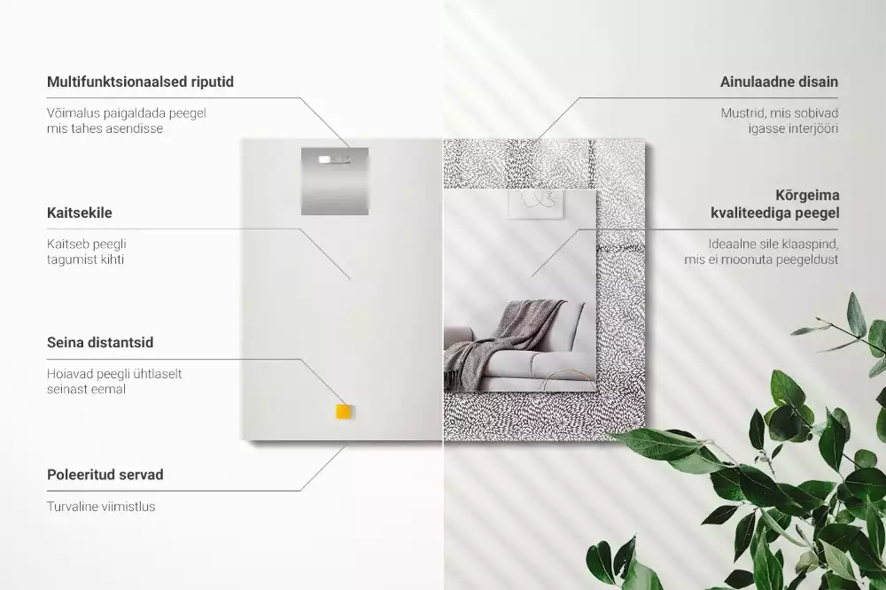 Miroir avec imprimé rectangulaire Motif 3D