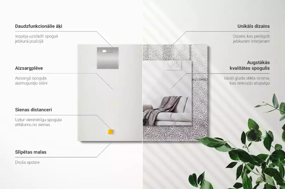 Miroir avec imprimé rectangulaire Motif 3D