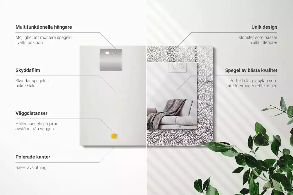 Miroir avec imprimé rectangulaire Motif 3D