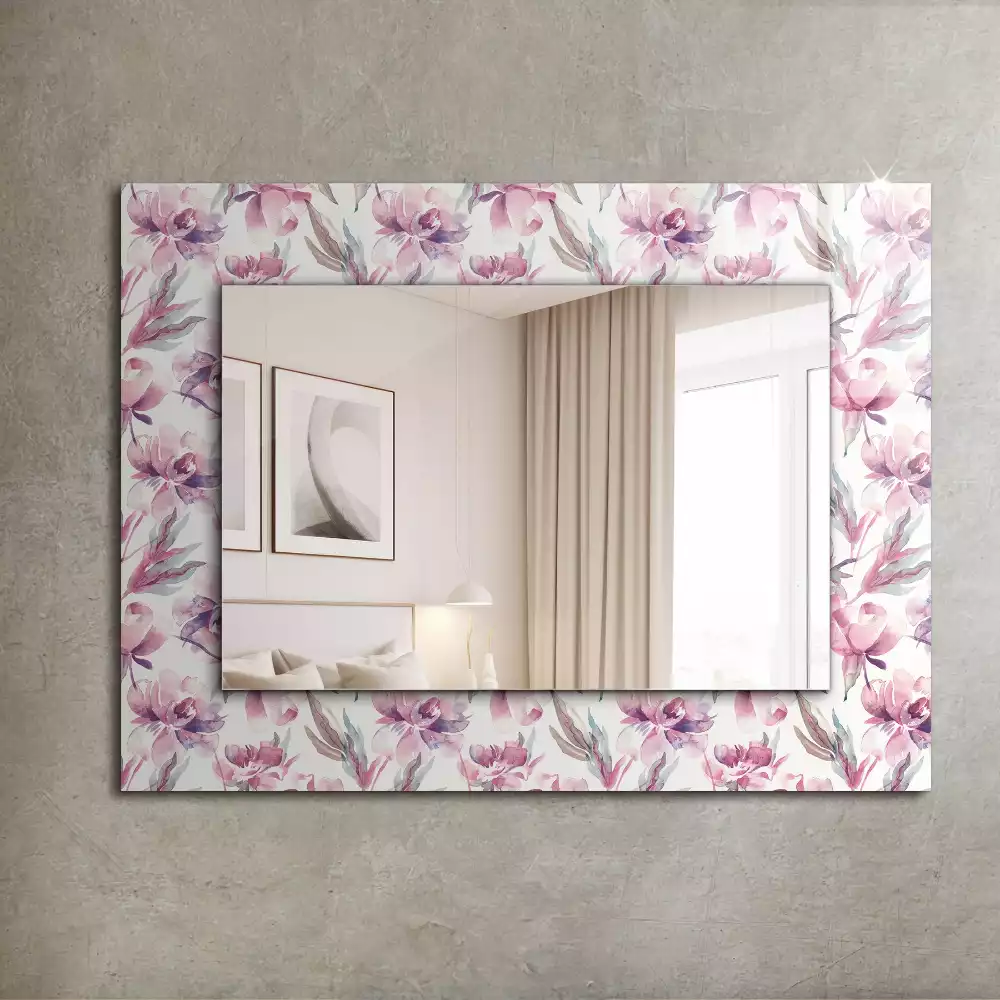 Miroir décoratif rectangulaire Motifs floraux violets