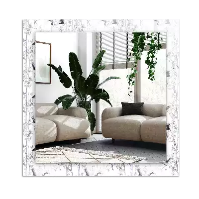 Miroir avec imprimé rectangulaire Grues et bambous