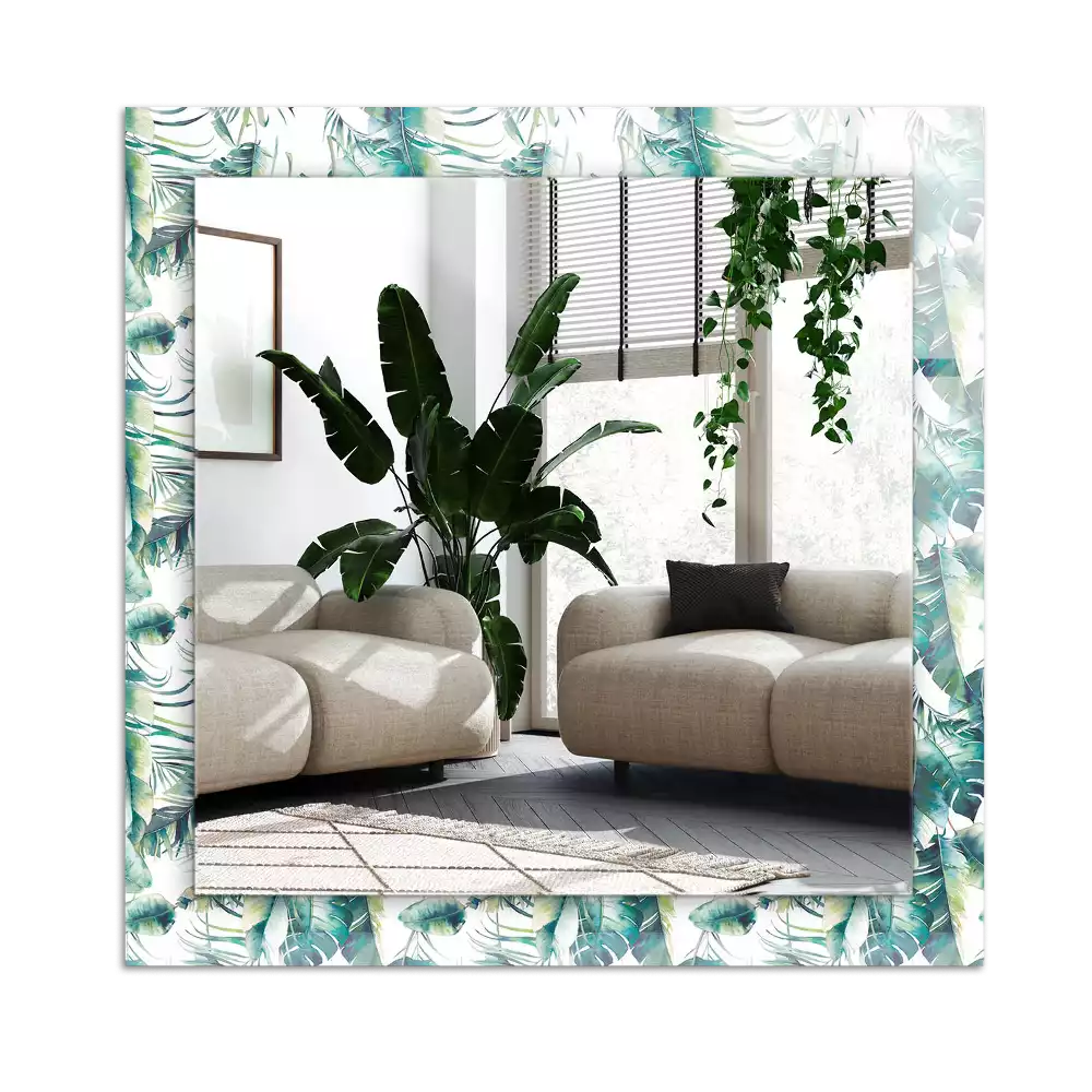 Miroir décoratif rectangulaire Feuilles tropicales vertes