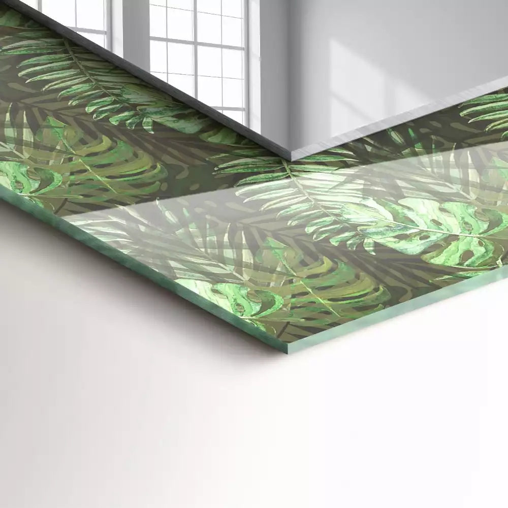 Miroir avec imprimé rectangulaire Feuilles de plantes tropicales