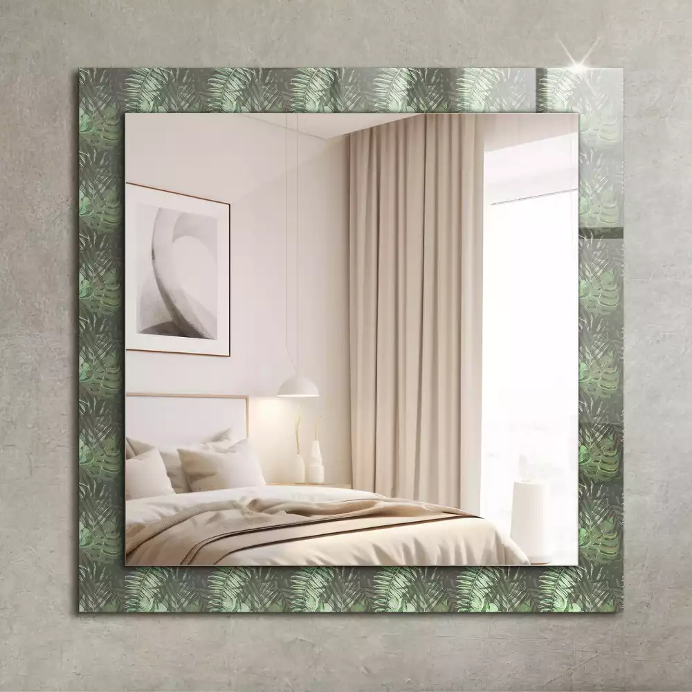 Miroir avec imprimé rectangulaire Feuilles de plantes tropicales
