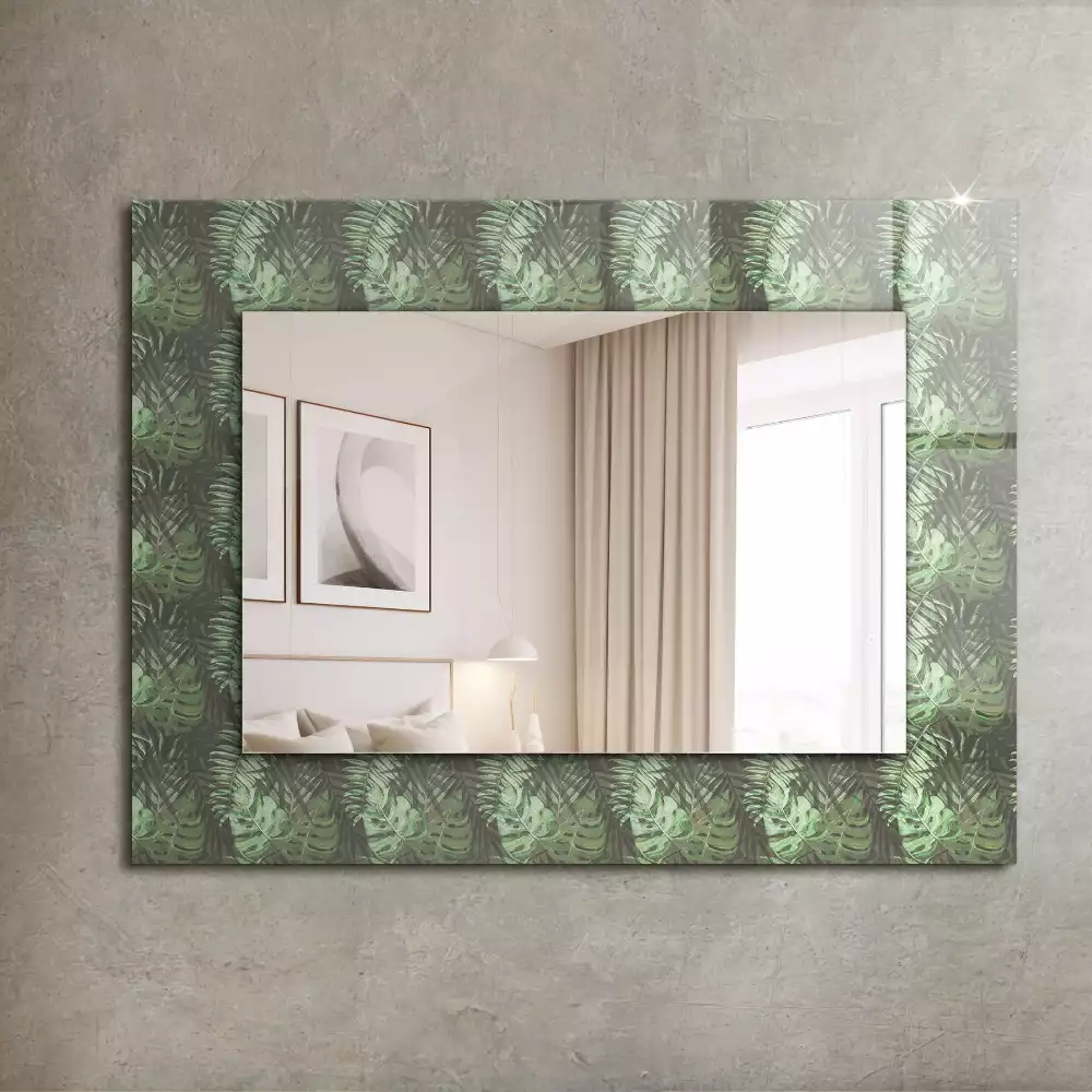 Miroir avec imprimé rectangulaire Feuilles de plantes tropicales