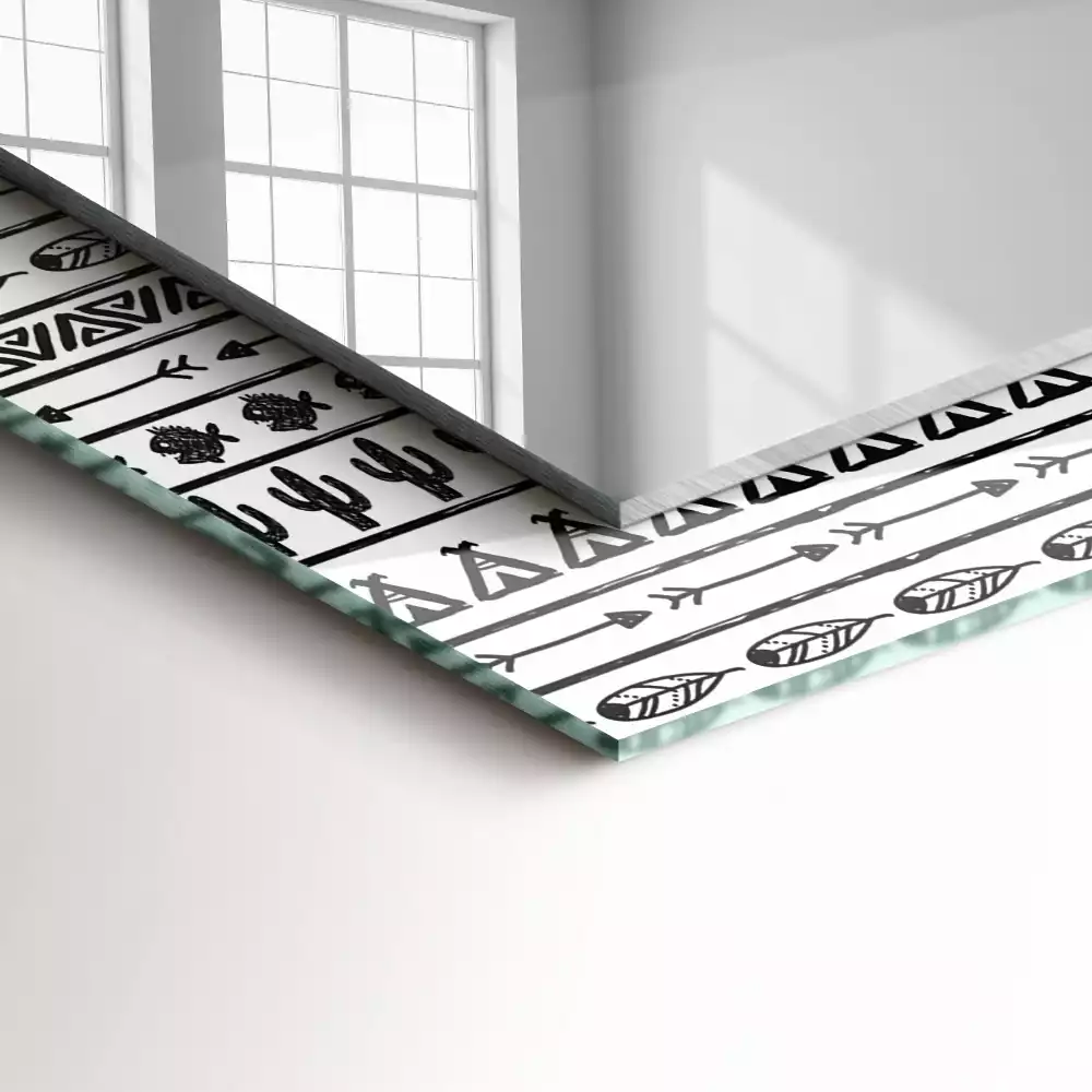 Miroir avec imprimé rectangulaire Cactus flèches tipi