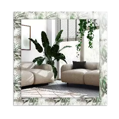 Miroir avec imprimé rectangulaire Feuilles vertes motif