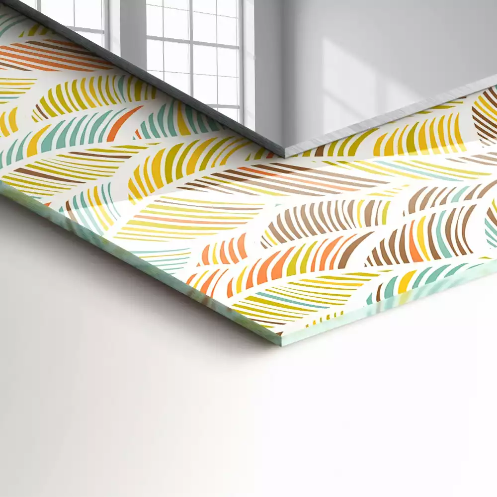 Miroir décoratif rectangulaire Vagues colorées feuilles