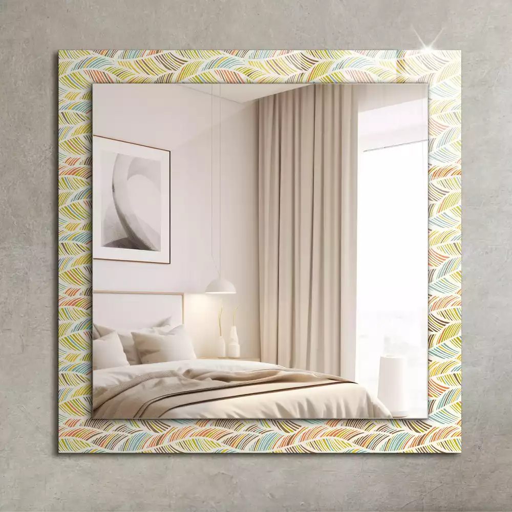 Miroir décoratif rectangulaire Vagues colorées feuilles