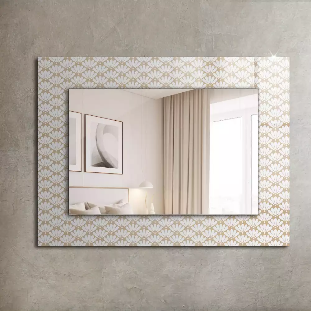 Miroir avec imprimé rectangulaire Fleur motif géométrique