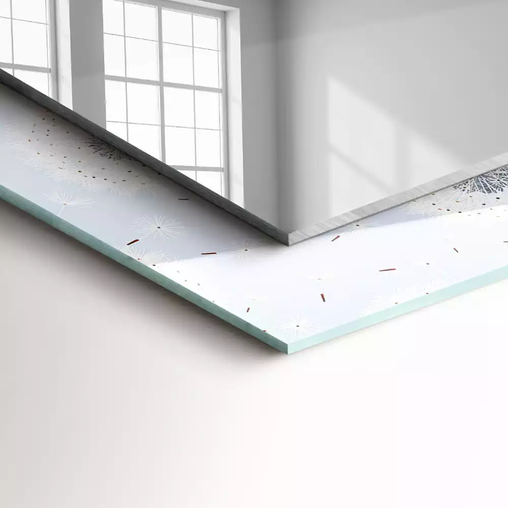 Miroir avec imprimé décoratif rectangulaire Pissenlits fleurs