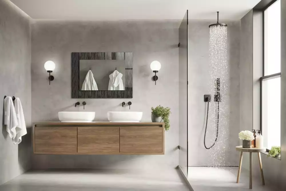 Miroir avec imprimé rectangulaire Lignes modernes