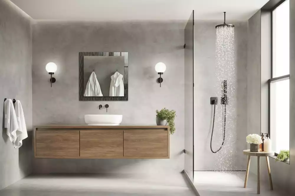 Miroir avec imprimé rectangulaire Lignes modernes