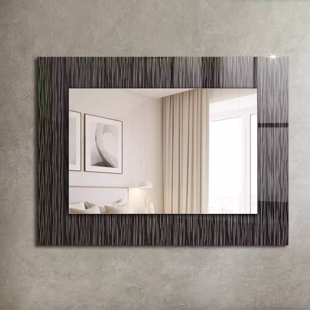 Miroir avec imprimé rectangulaire Lignes modernes