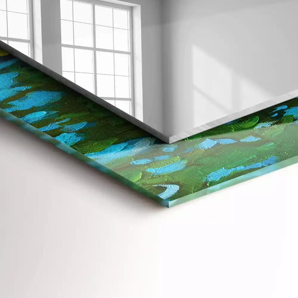 Miroir avec imprimé décoratif rectangulaire Nénuphars étang