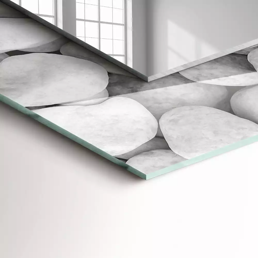 Miroir décoratif rectangulaire Pierres blanches lisses