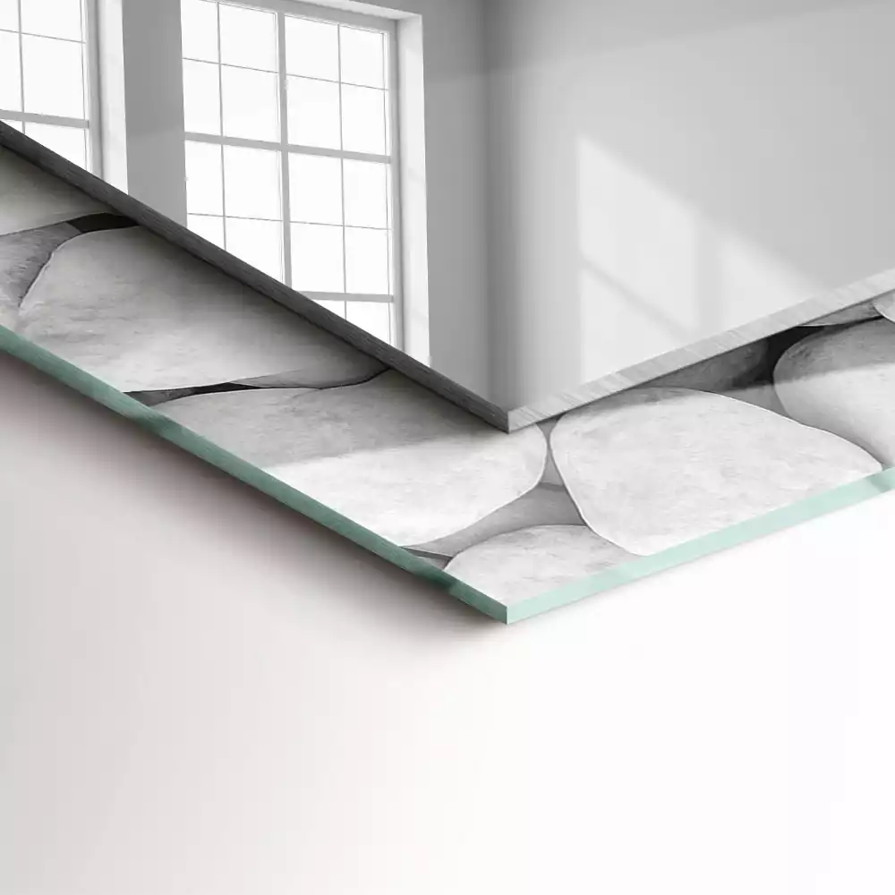 Miroir décoratif rectangulaire Pierres blanches lisses