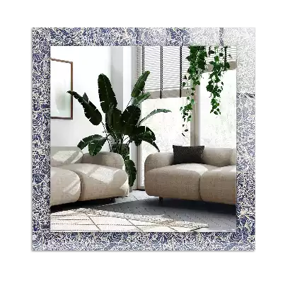 Miroir décoratif rectangulaire Motif floral tissu