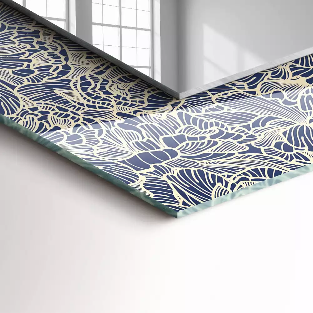 Miroir décoratif rectangulaire Motif floral tissu