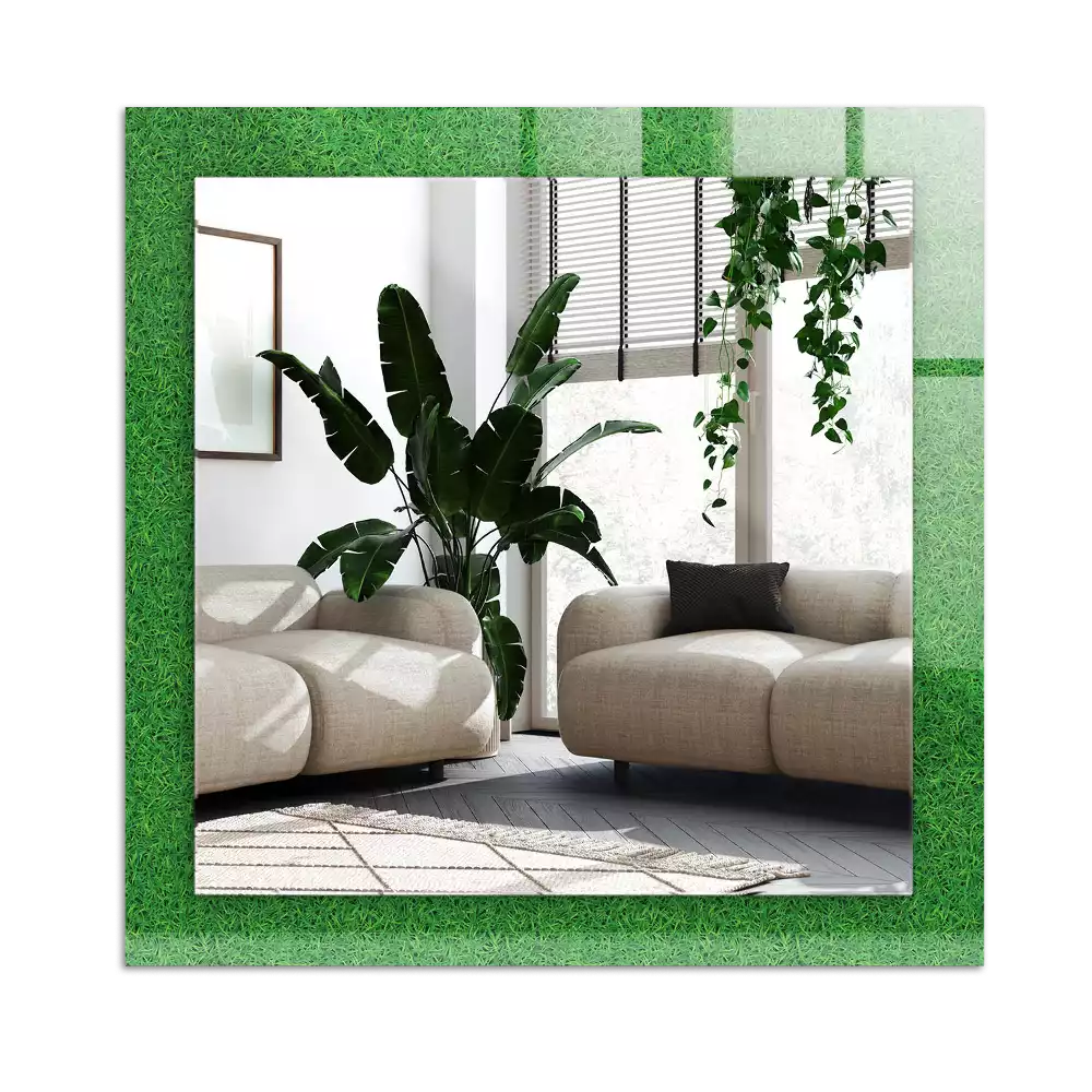 Miroir avec imprimé rectangulaire Herbe verte