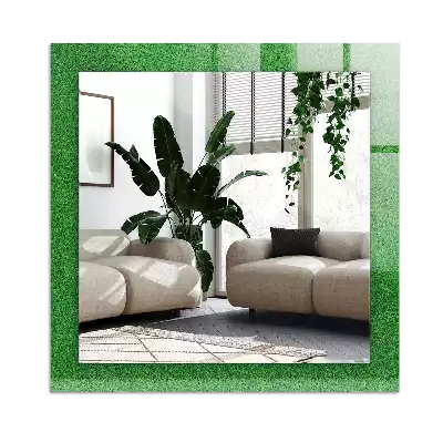 Miroir avec imprimé rectangulaire Herbe verte