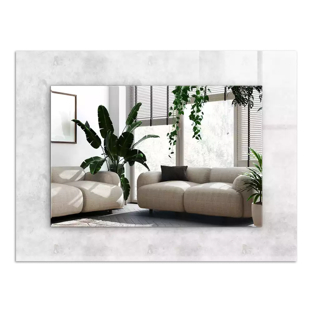 Miroir avec imprimé décoratif rectangulaire Motif texture grise
