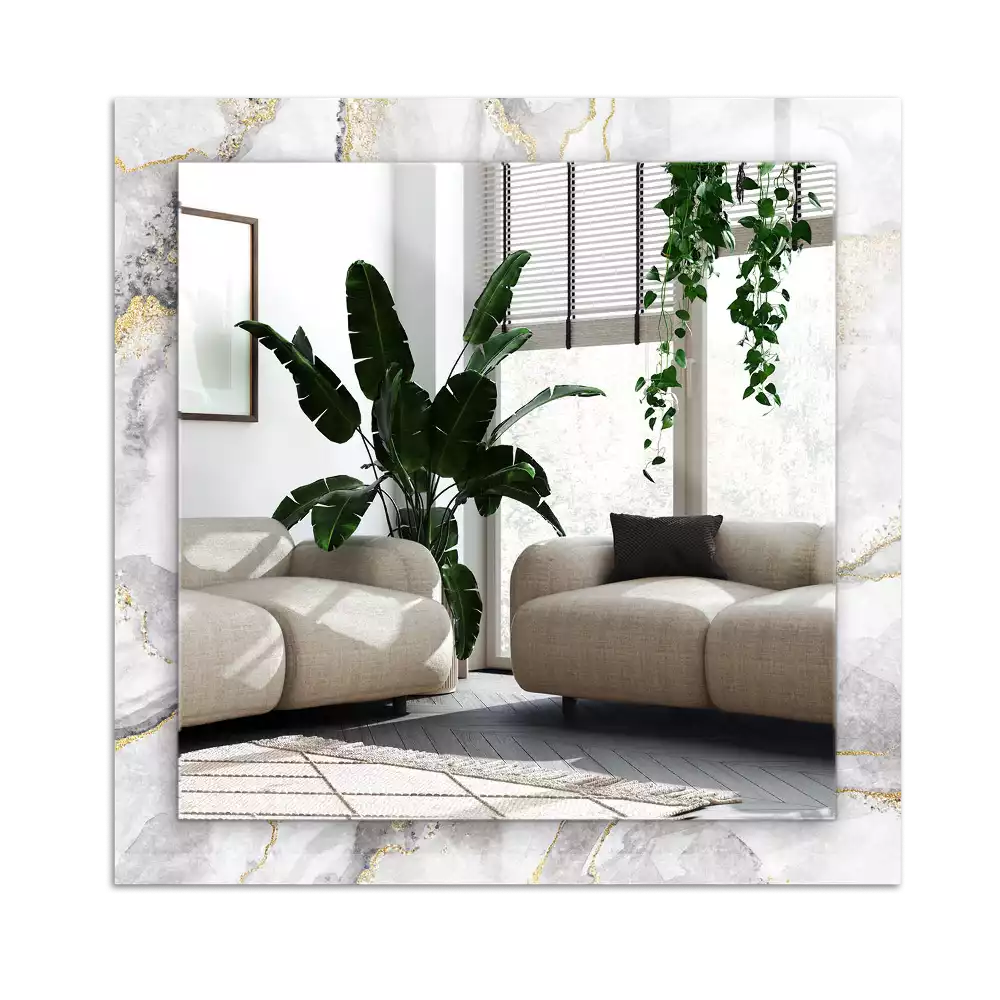 Miroir avec imprimé rectangulaire Marbre avec veines