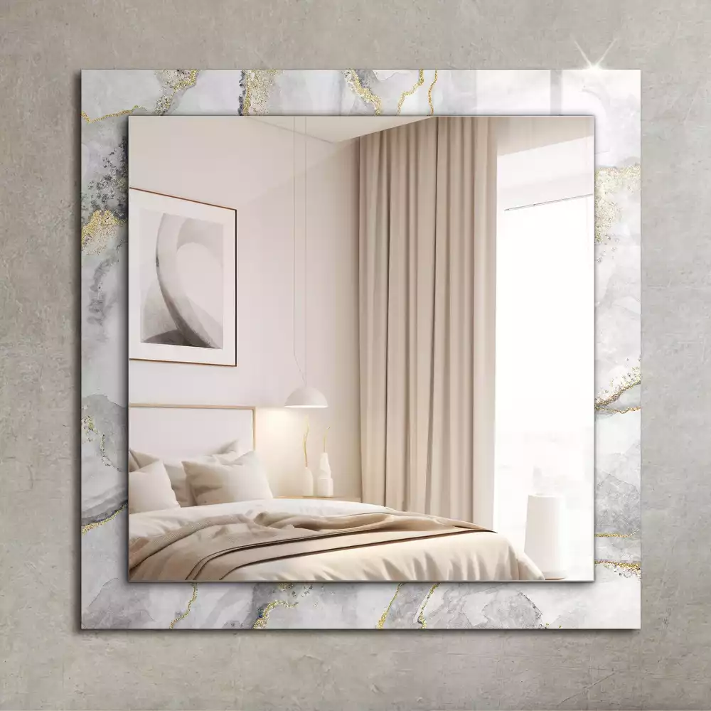 Miroir avec imprimé rectangulaire Marbre avec veines