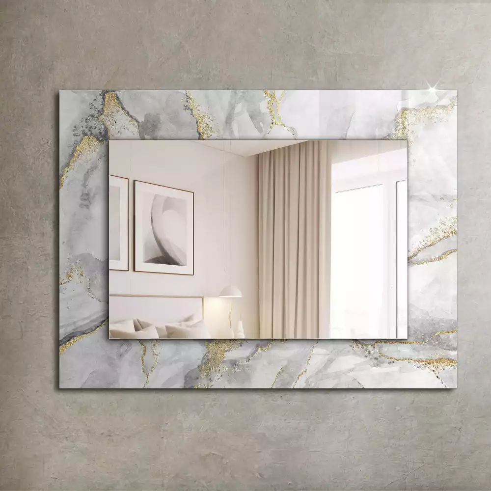 Miroir avec imprimé rectangulaire Marbre avec veines